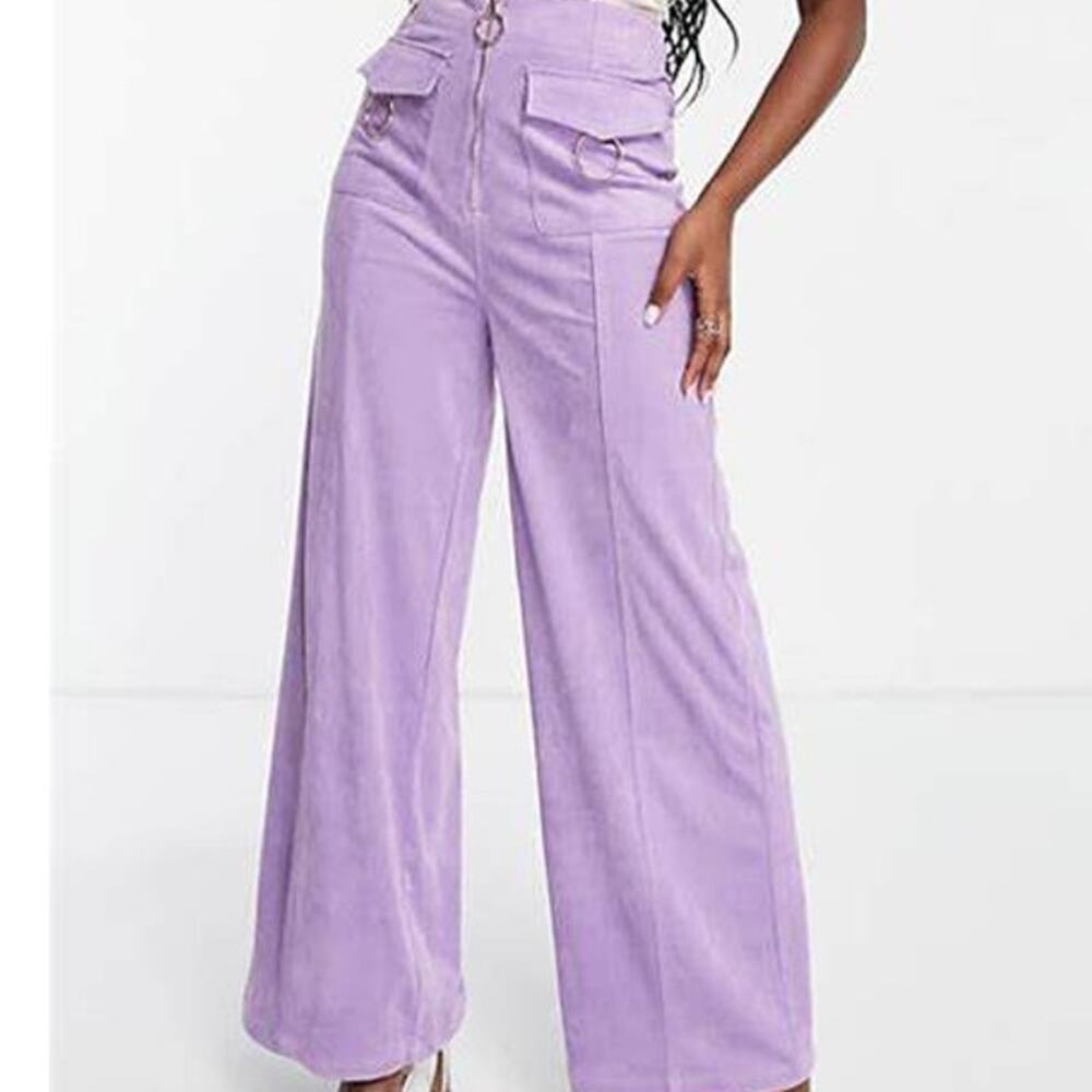 Amy Lynn Jackson faux suede pants in Spring lilac PURPLE Womens Medium